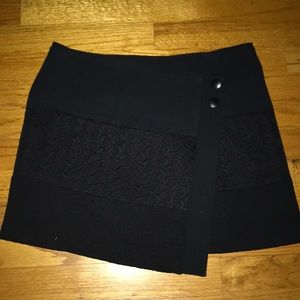 Black mini skirt with buttons